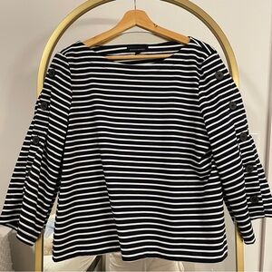 Banana Republic Striped Long Sleeve Navy and White Boat Tee